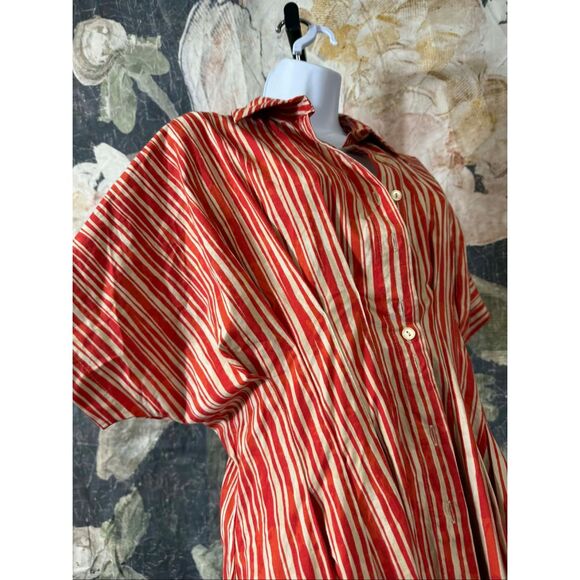 New Anthropologie The Tobie Button-Front Pleated Shirt Dress by Exquise Size M - Picture 8 of 10